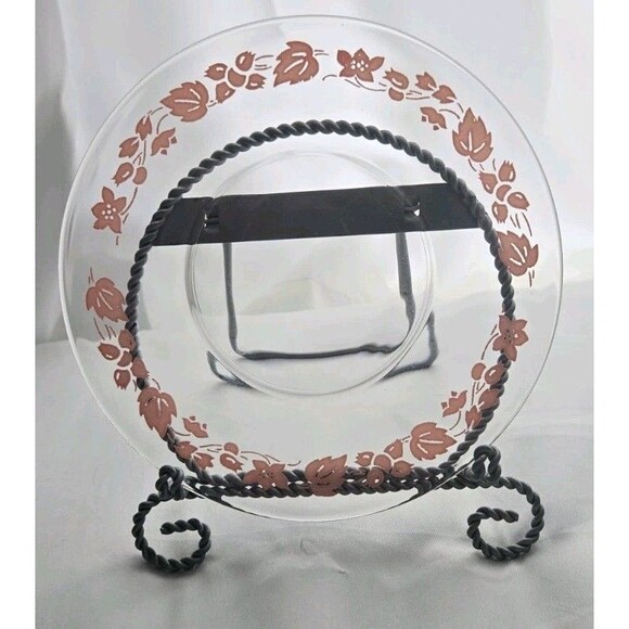 Vintage Anchor Hocking Gooseberry Pink 6" Dessert Plate Clear Glass Replacements - Picture 2 of 6